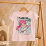 تيشيرت بناتي صيفي بتصميم "Following & Music" العصري