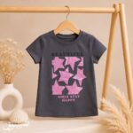 تيشيرت بناتي صيفي بتصميم "Beautiful & Happy" والنجوم