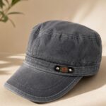 قبعة كاب (Military Cap) كلاسيكية - تصميم عملي بلون رمادي داكن