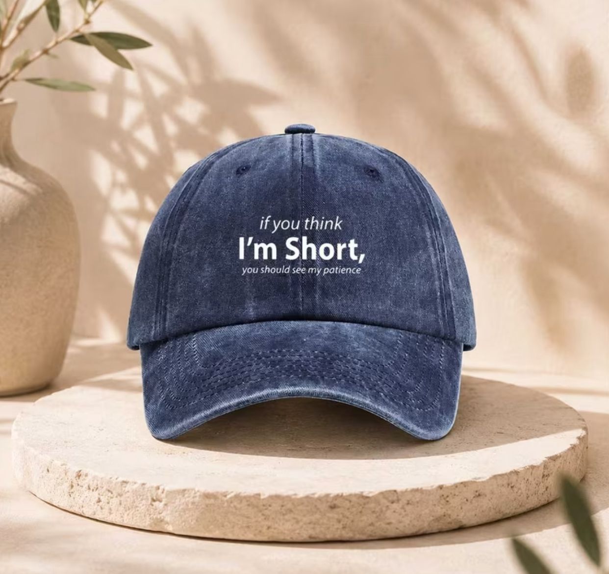 قبعة كاب "If you think I'm Short" - تصميم عتيق (Vintage) قبعة كاب "If you think I'm Short" - تصميم عتيق (Vintage)